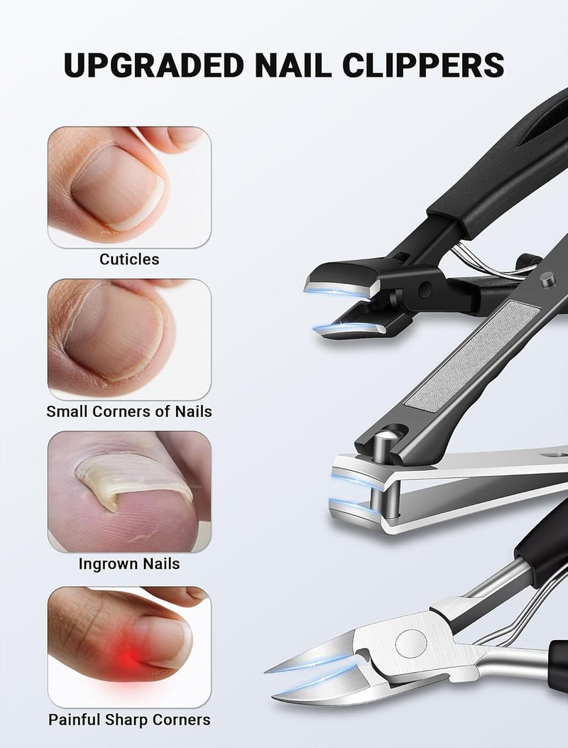 MERDTTES Toenail Clippers for Seniors Thick Toenails, Sharp Ingrown Toenail Clippers Nail Cutter Long Handle with Wide Jaw for Thick Nails, Heavy Duty Large Toe Nail Clipper Set for Men & Women,7 Pcs - Image 4